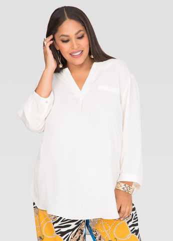 Crepe 3/4 Sleeve Blouse