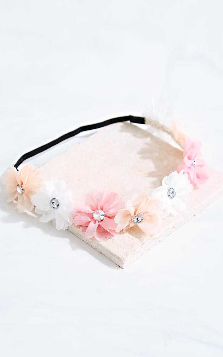 Gobi Flower Headwrap Set - N/S - Ivory Combo by Styles For Less