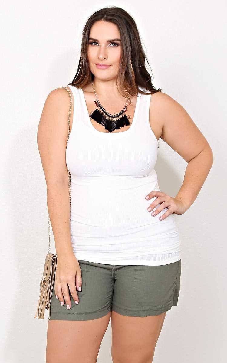 Plus Size White Rib Knit Top - White in Size 3X by Styles For Less