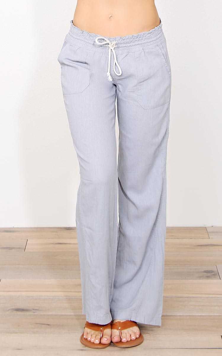Grey Beach Days Linen Pants - LGE - Med Grey in Size Large by Styles For Less