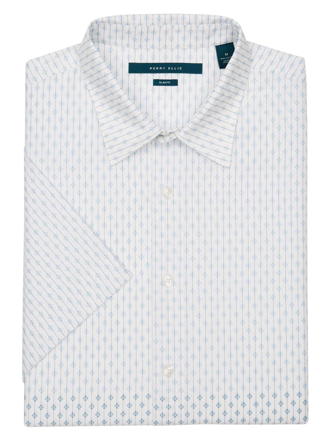 Perry Ellis Short Sleeve Slim Fit Ombre Flower Shirt