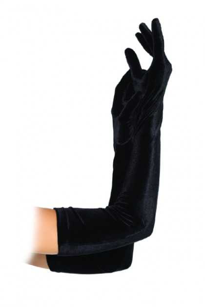 Black Velvet Opera Gloves