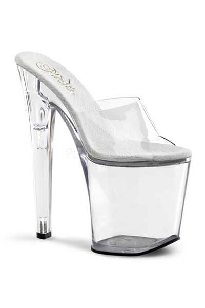 Clear Slip On Platform High Heels