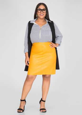 Faux Leather Pencil Skirt