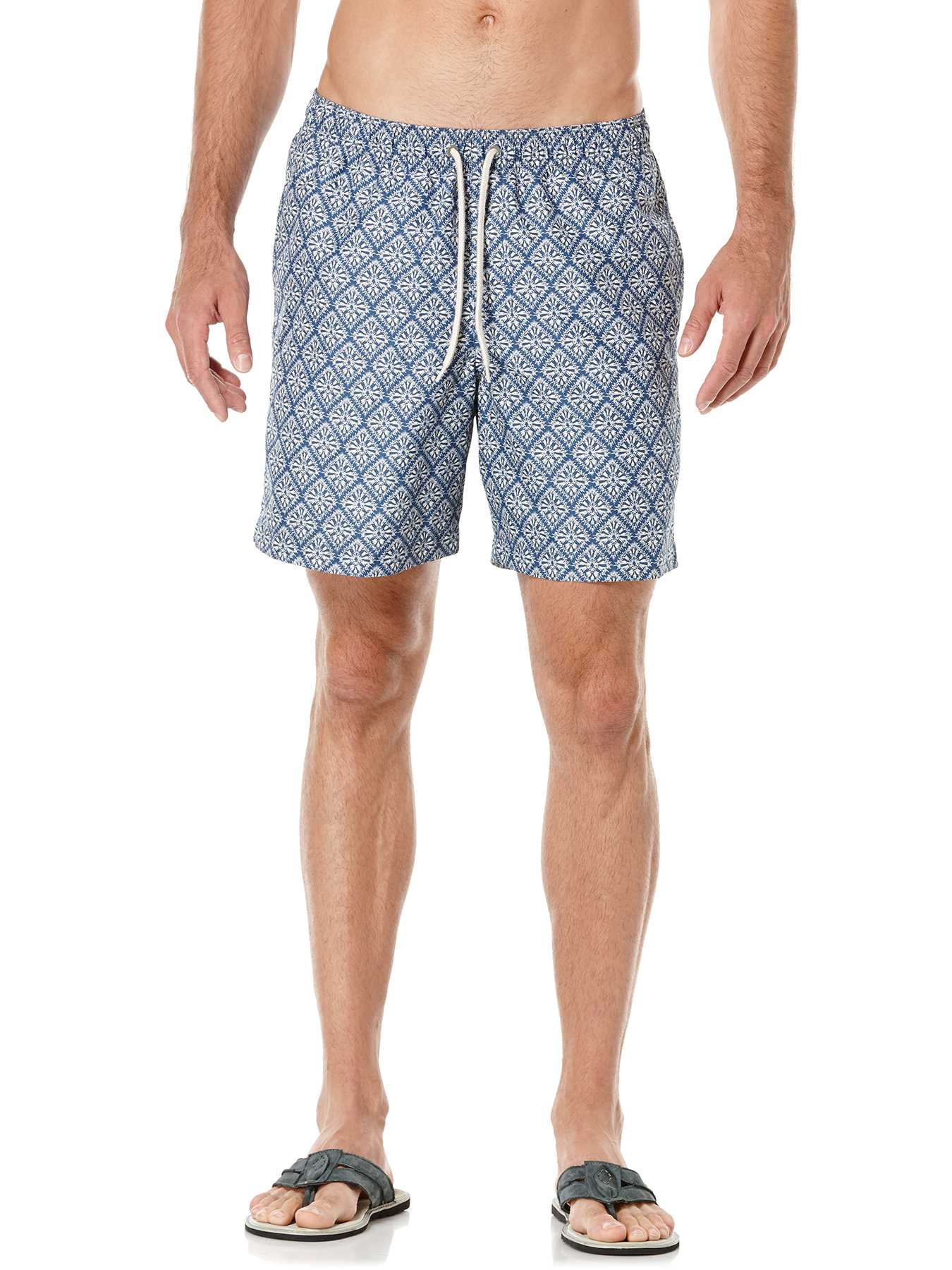 Cubavera Full Elastic Foulard Print Swim Short