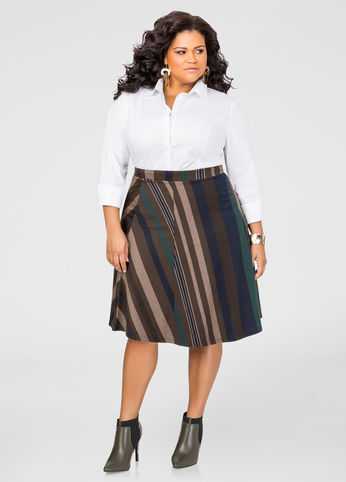 Striped Flare Skirt