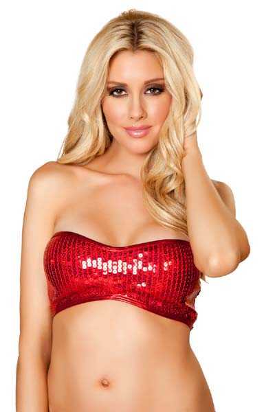 Red Sequin Tube Top