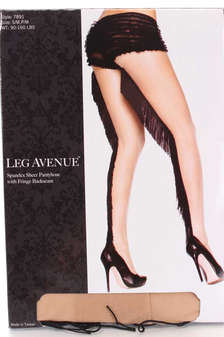 Nude Black Fringe Backseam Hosiery