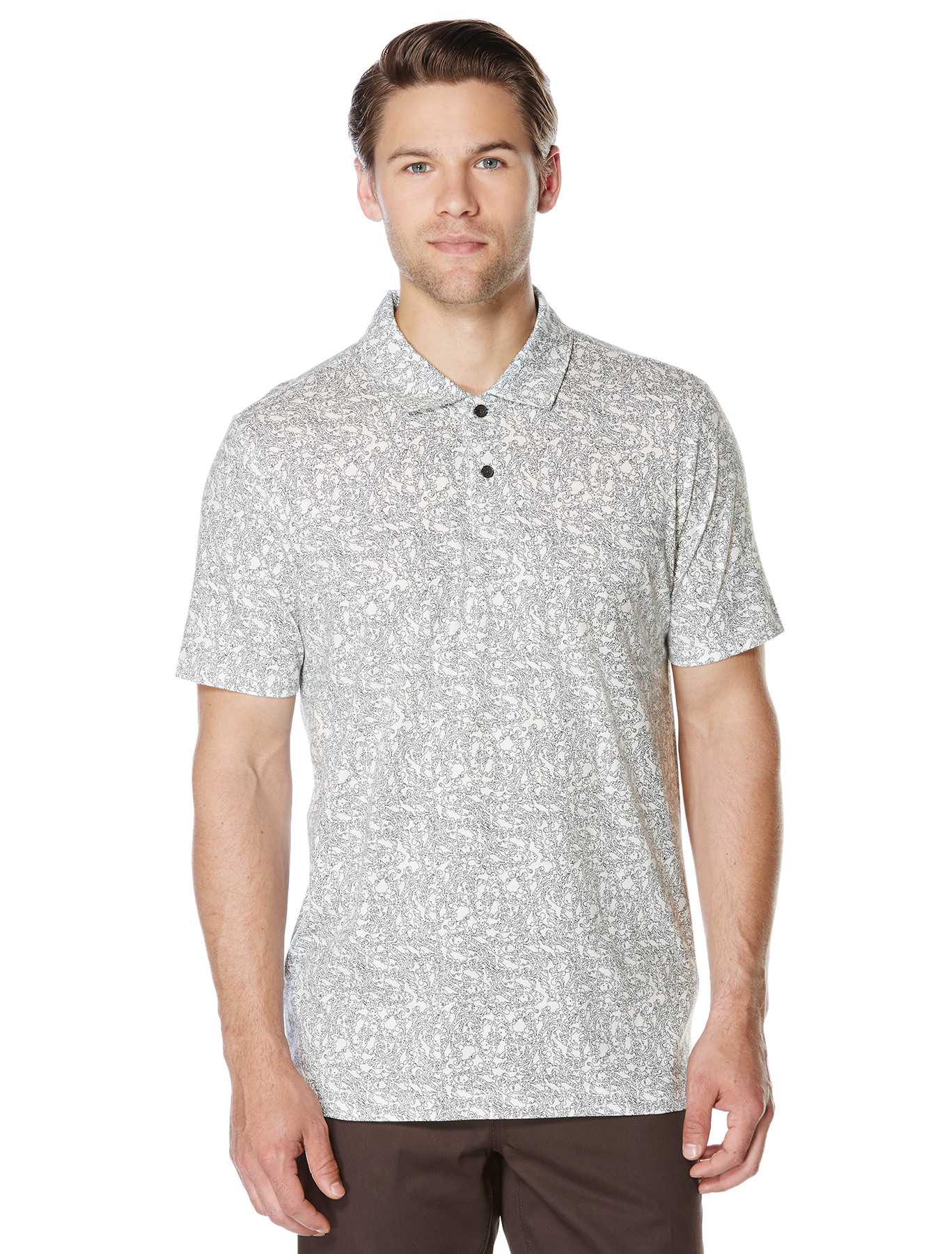 Perry Ellis Short Sleeve Exclusive Paisley Print Polo