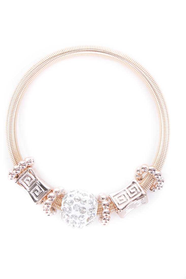 Gold Coiled Beaded Bracelet