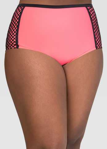 Mesh High Waist Bikini Bottom