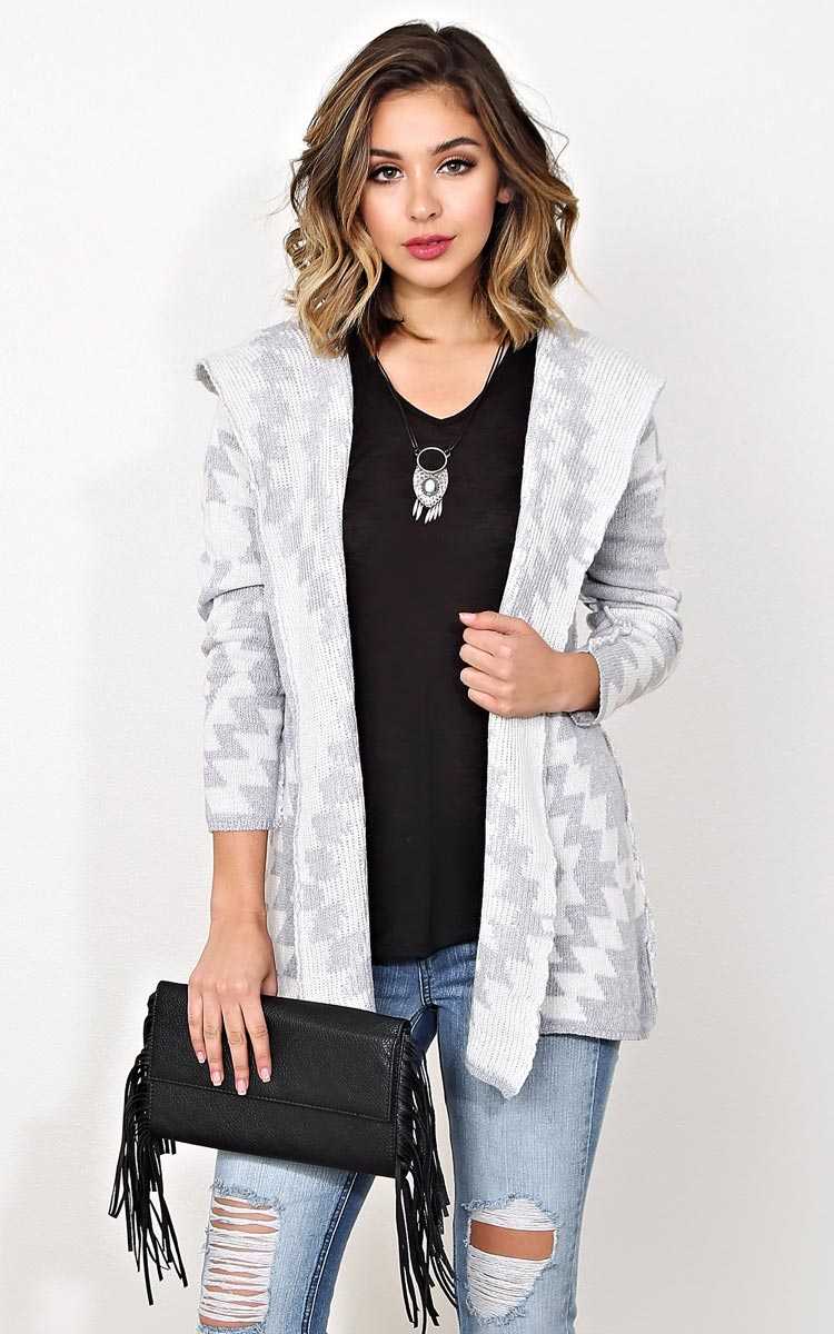 Sleet And Snow Slub Knit Wrap - LGE - Grey Combo in Size Large by Styles For Less