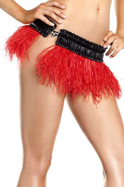Red Ostrich Feather Skirt
