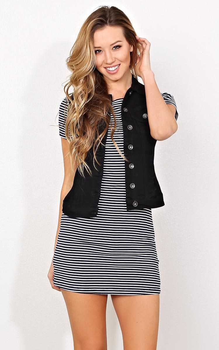 PARIS BLUES Black Denim Vest - SML - Black Denim in Size Small by Styles For Less