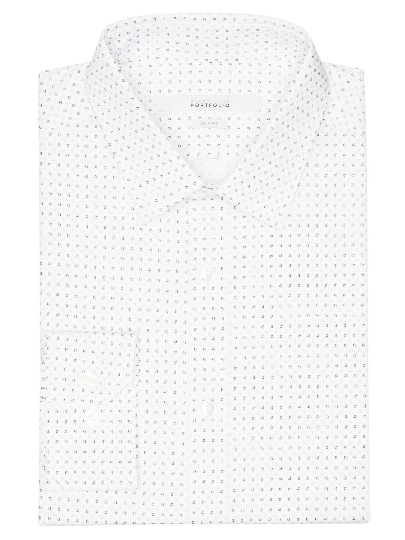 Perry Ellis Slim Fit Dash Flower Dress Shirt