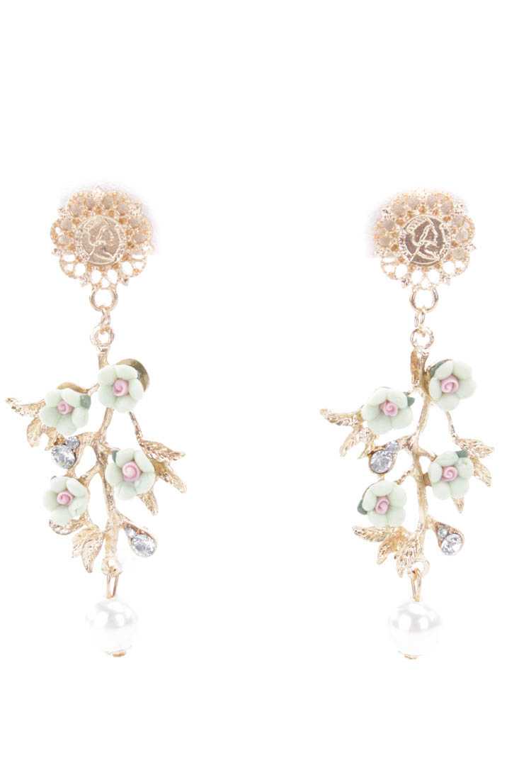 Mint Acrylic Floral Dangle Earrings