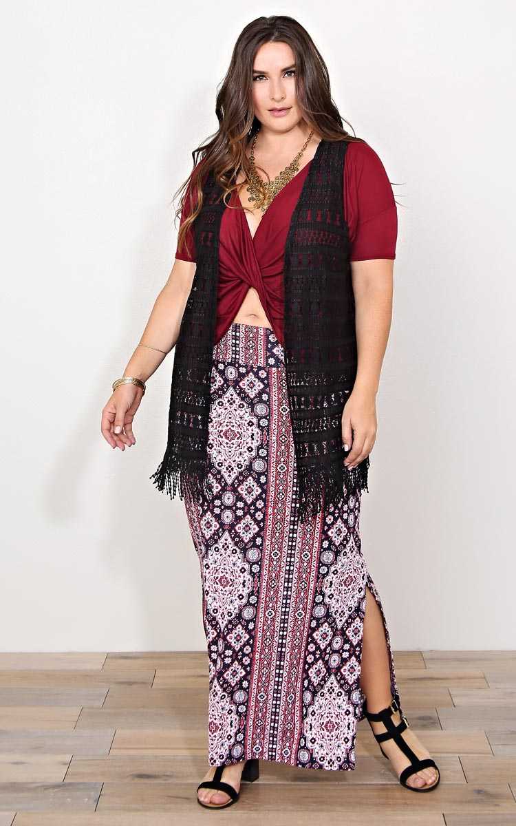 Plus Size Sahara Lace Vest - Black in Size by Styles For Less