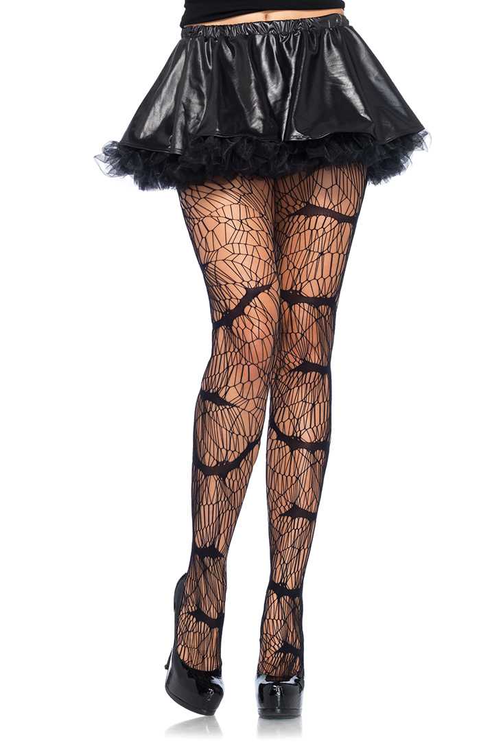 Black Vampire Bat Web Net Pantyhose Hosiery