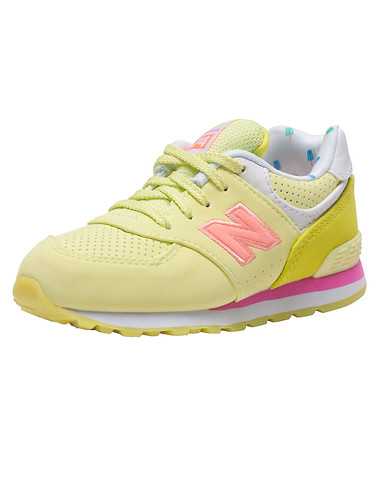 NEW BALANCE GIRLS Yellow Footwear / Sneakers