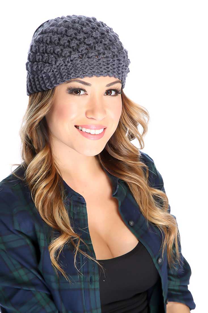 Charcoal Wide Knitted Design Headband