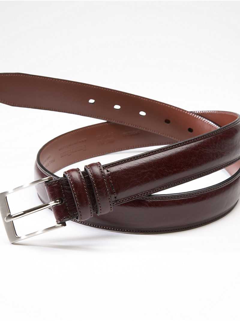 Perry Ellis Milled Luggage Leather Belt