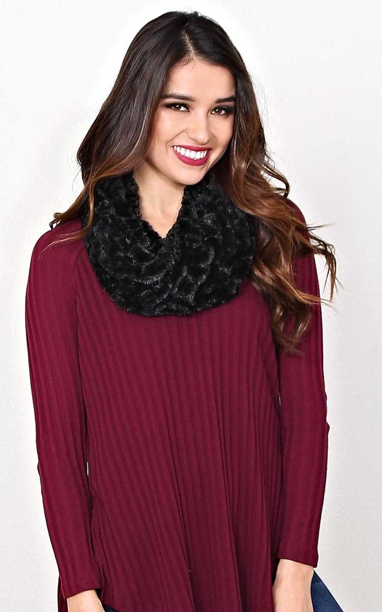 Winter Peak Faux Fur Snood - N/S - Black by Styles For Less