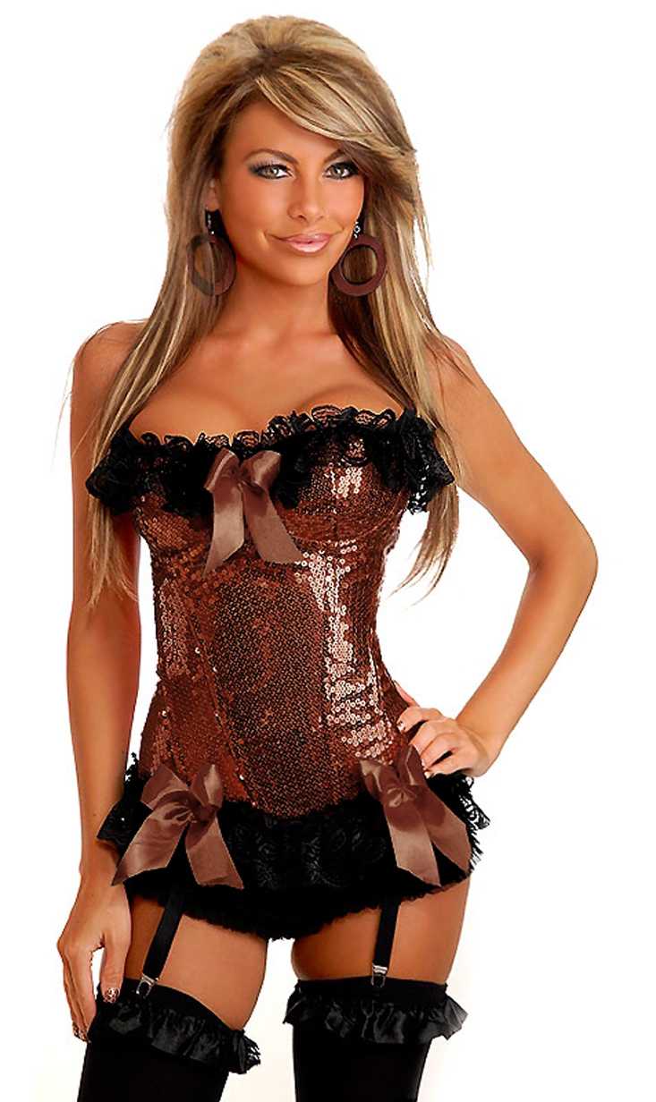 Brown Burlesque Underwire Corset