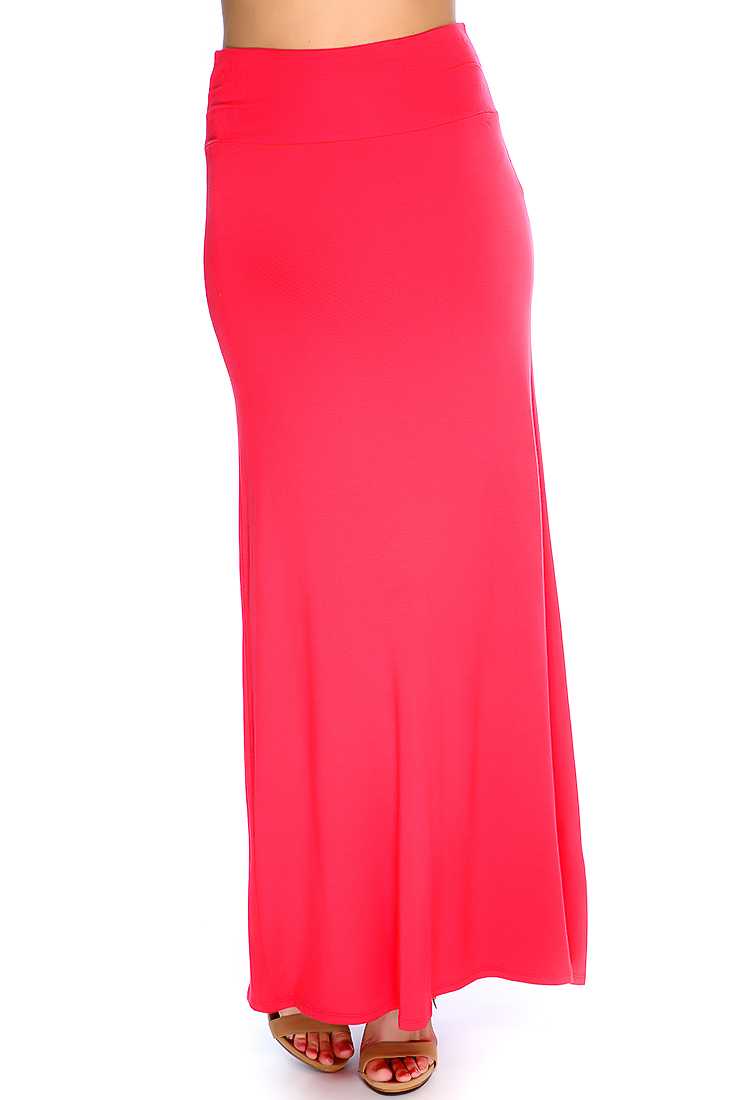 Coral Wide Waist Band Skirt