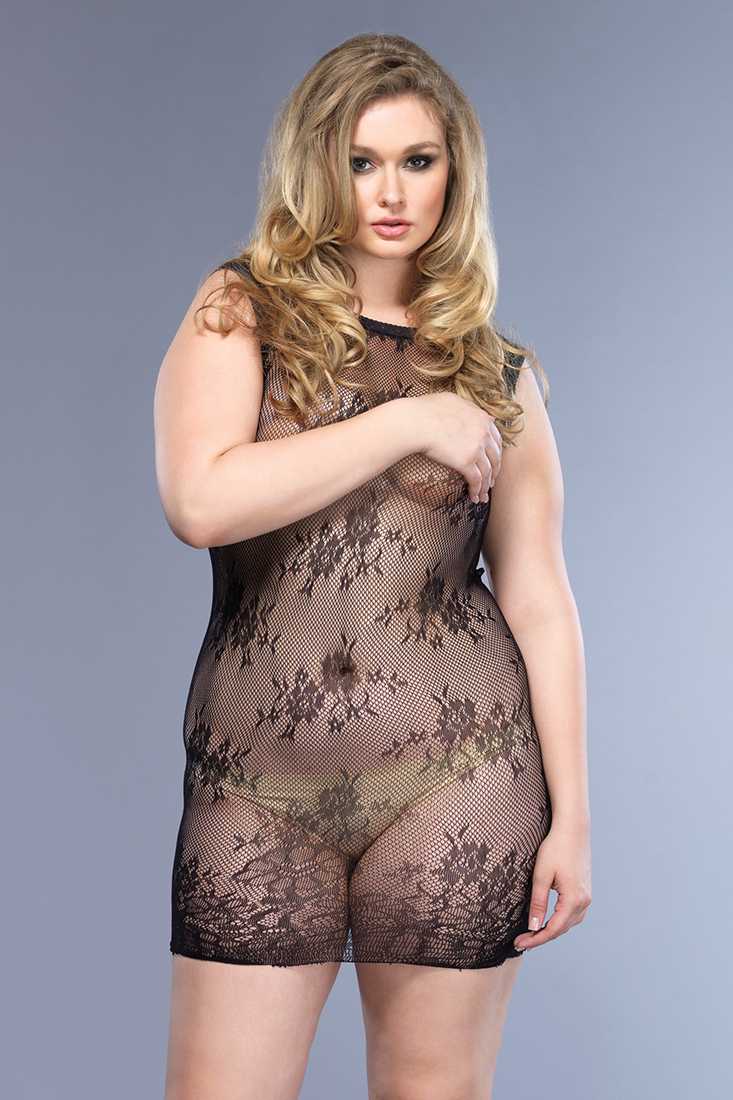 Black Floral Mesh Mini Dress