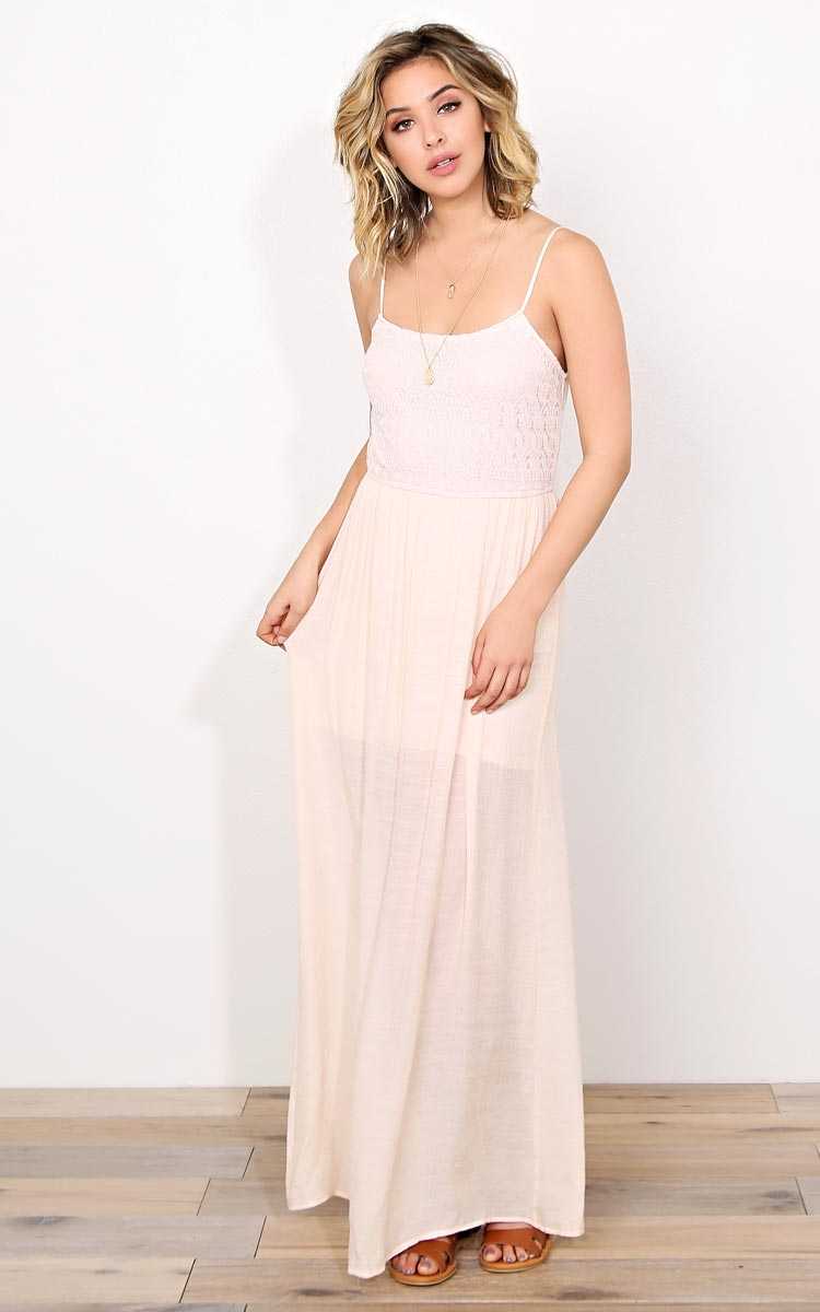 Adyson Woven Gauze Maxi Dress - MED - Peach in Size Medium by Styles For Less