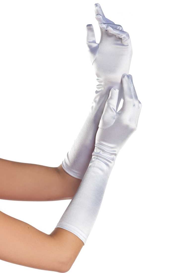 White Mid Arm Length Gloves