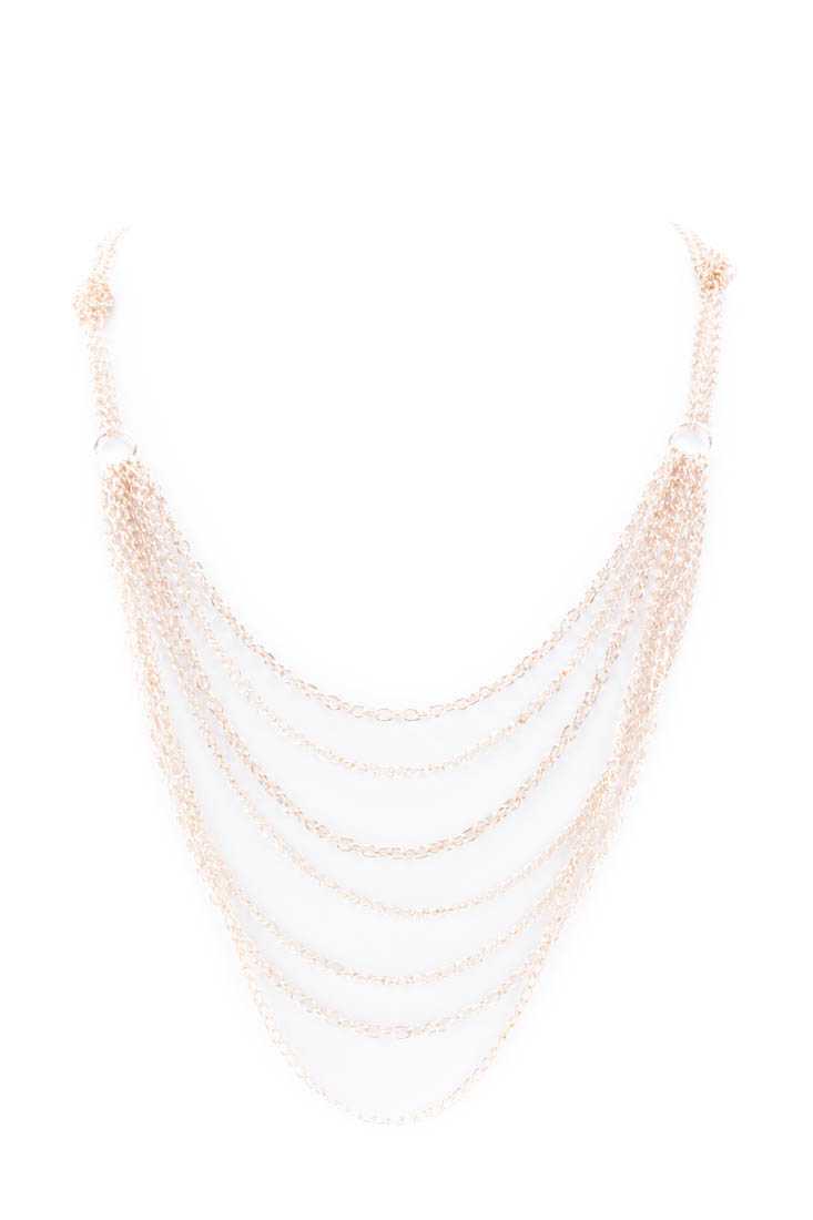 Gold Layered Knotted Detail Chain Necklace