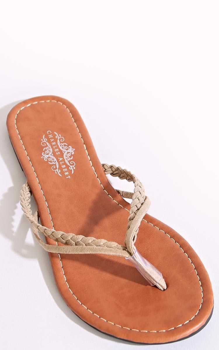 Sarasota Key Flip Flops - Taupe in Size 6 by Styles For Less