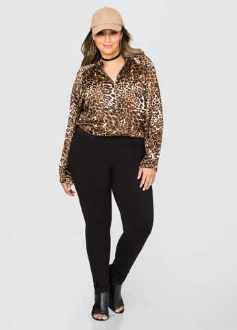 Quilted Waist Ponte Pant