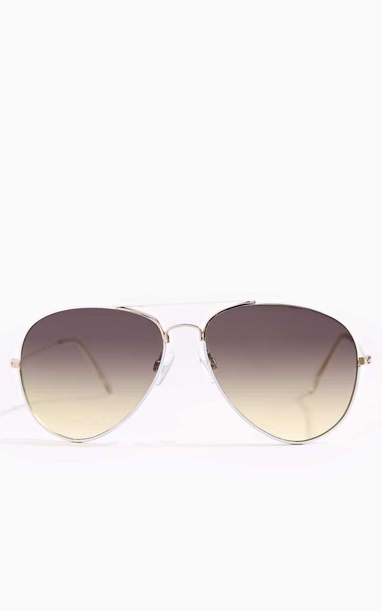 Ashton Two Tone Aviator Sunglasses - N/S - White by Styles For Less