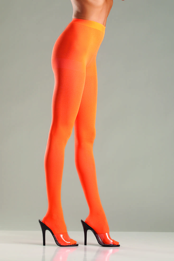 Orange Opaque Nylon Pantyhose