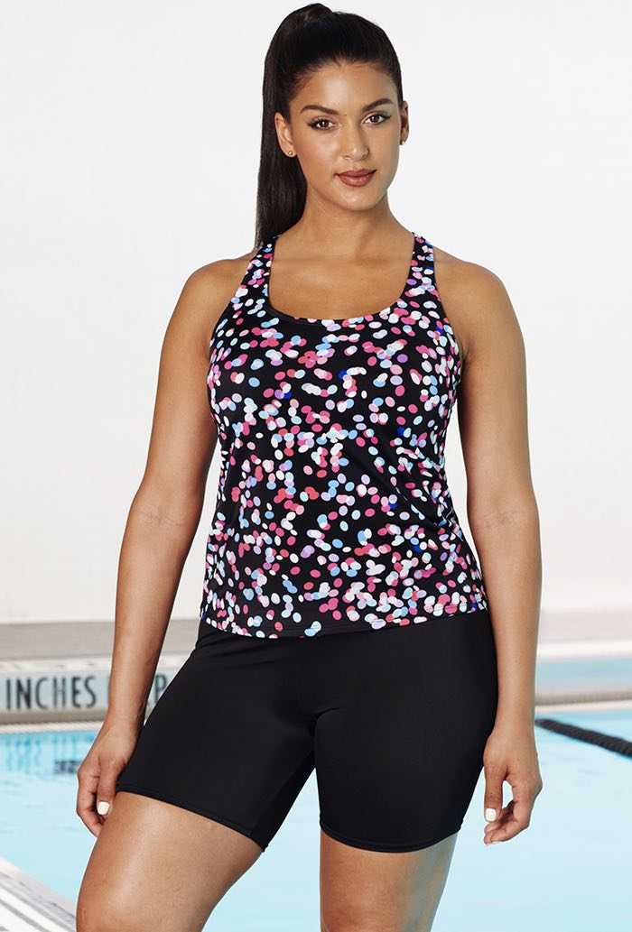 Chlorine Resistant Dots Racerback Bike Shortini