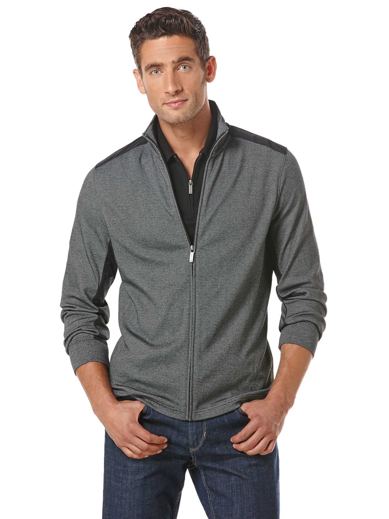 Perry Ellis Long Sleeve Full Zip Sweater