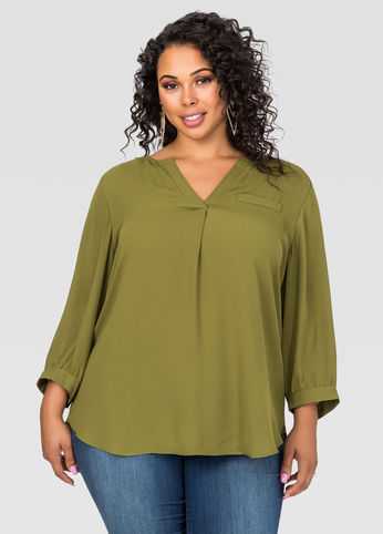 Crepe 3/4 Sleeve Blouse