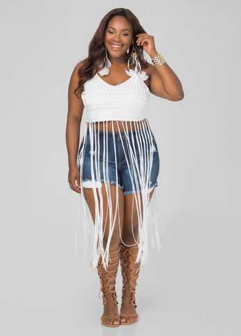 Long Fringe Crochet Top