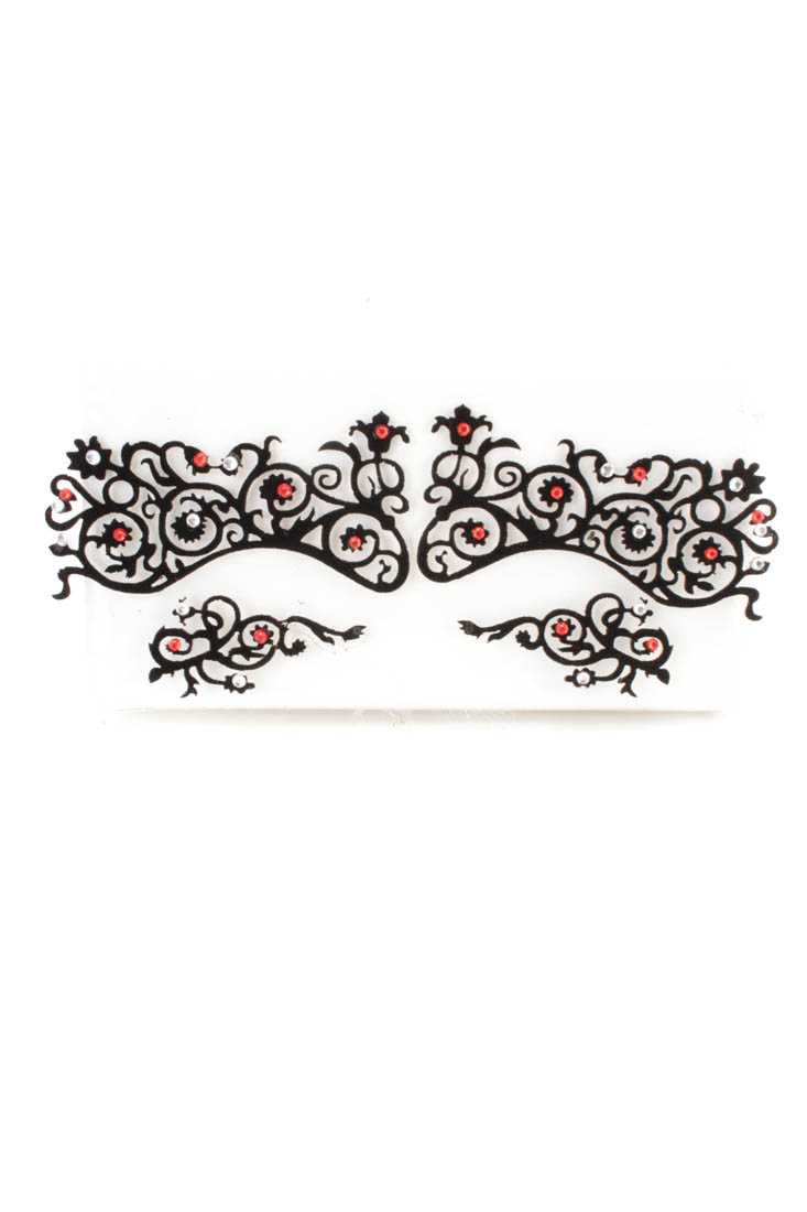 Black Red Fabric Sticker Eye Mask