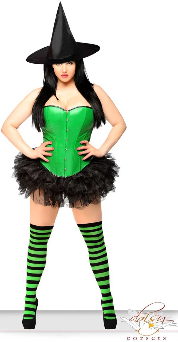 Green 4 PC Pin Up Witch Costume