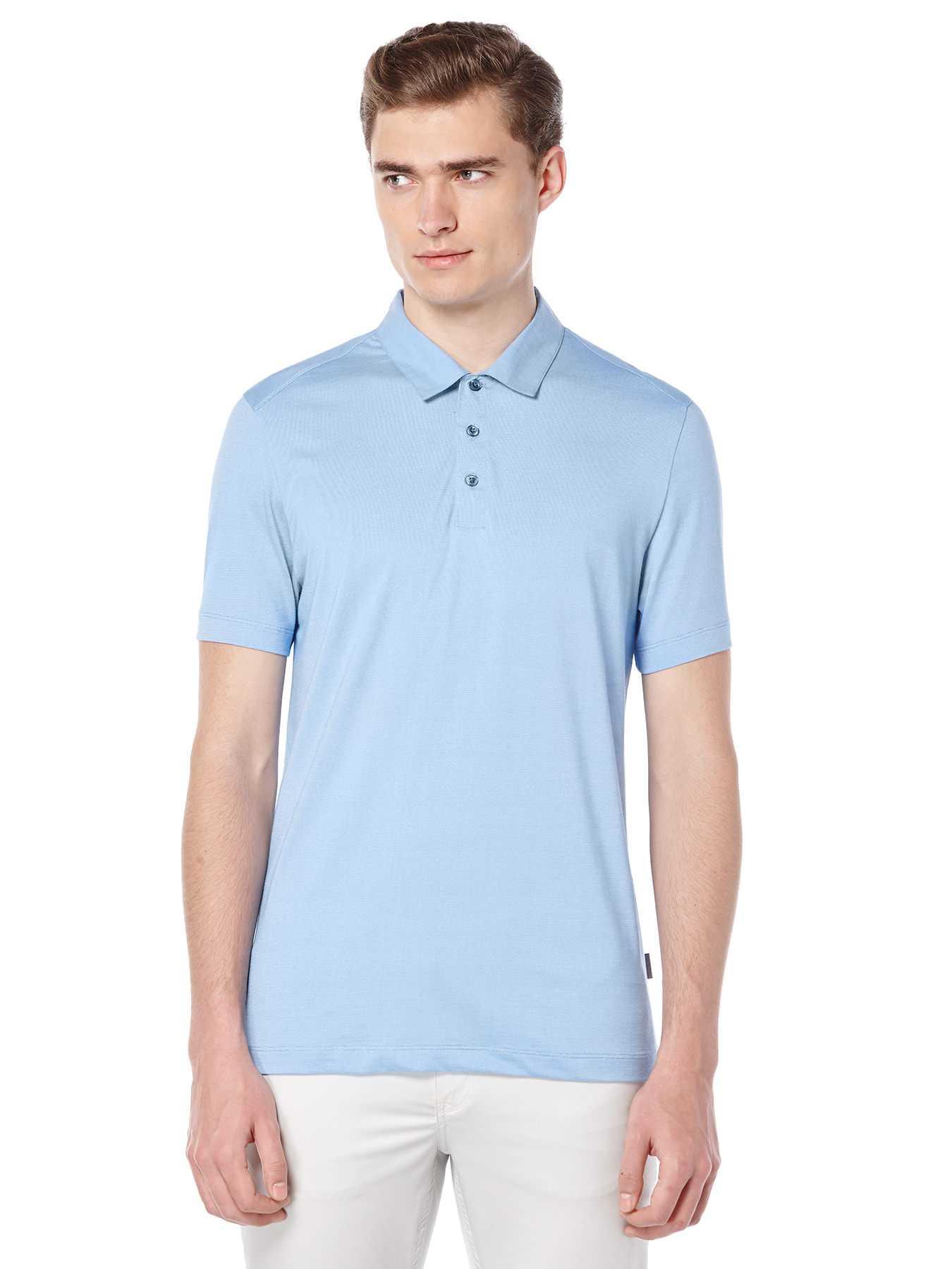 Perry Ellis Short Sleeve Fine Stripe Polo