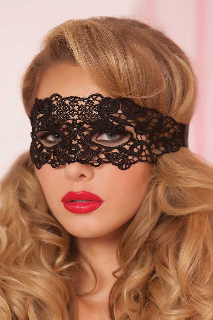 Black Lace Eye Mask Costume Accessory