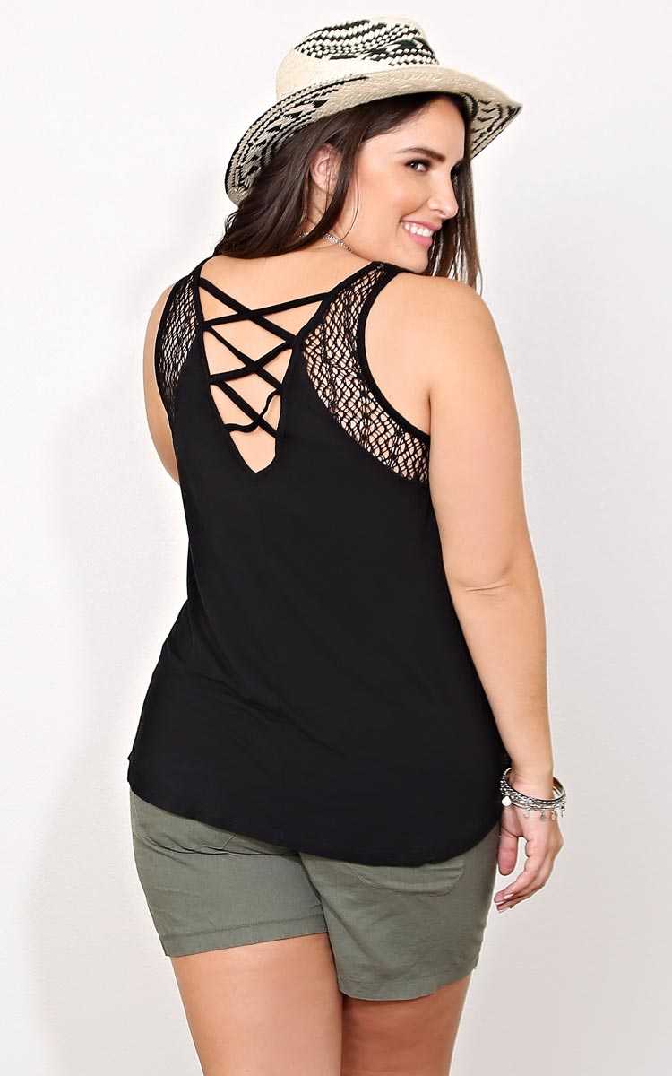 Plus Size Paige Knit Tank - Black in Size 3X by Styles For Less