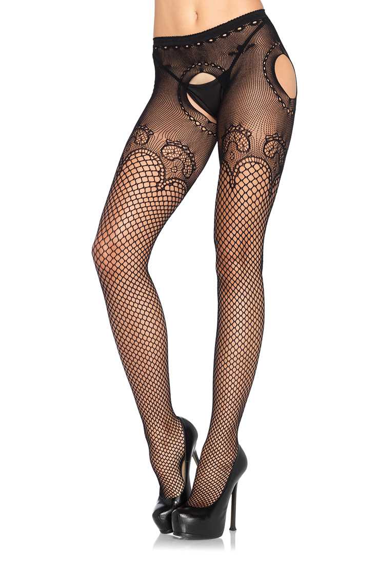 Black Industrial Net Suspender Hosiery