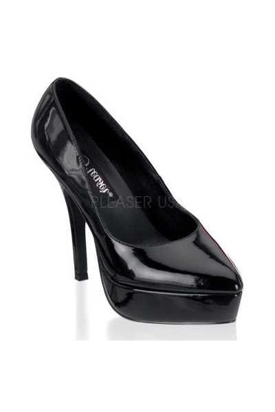 Black Patent Faux Leather Pump High Heels