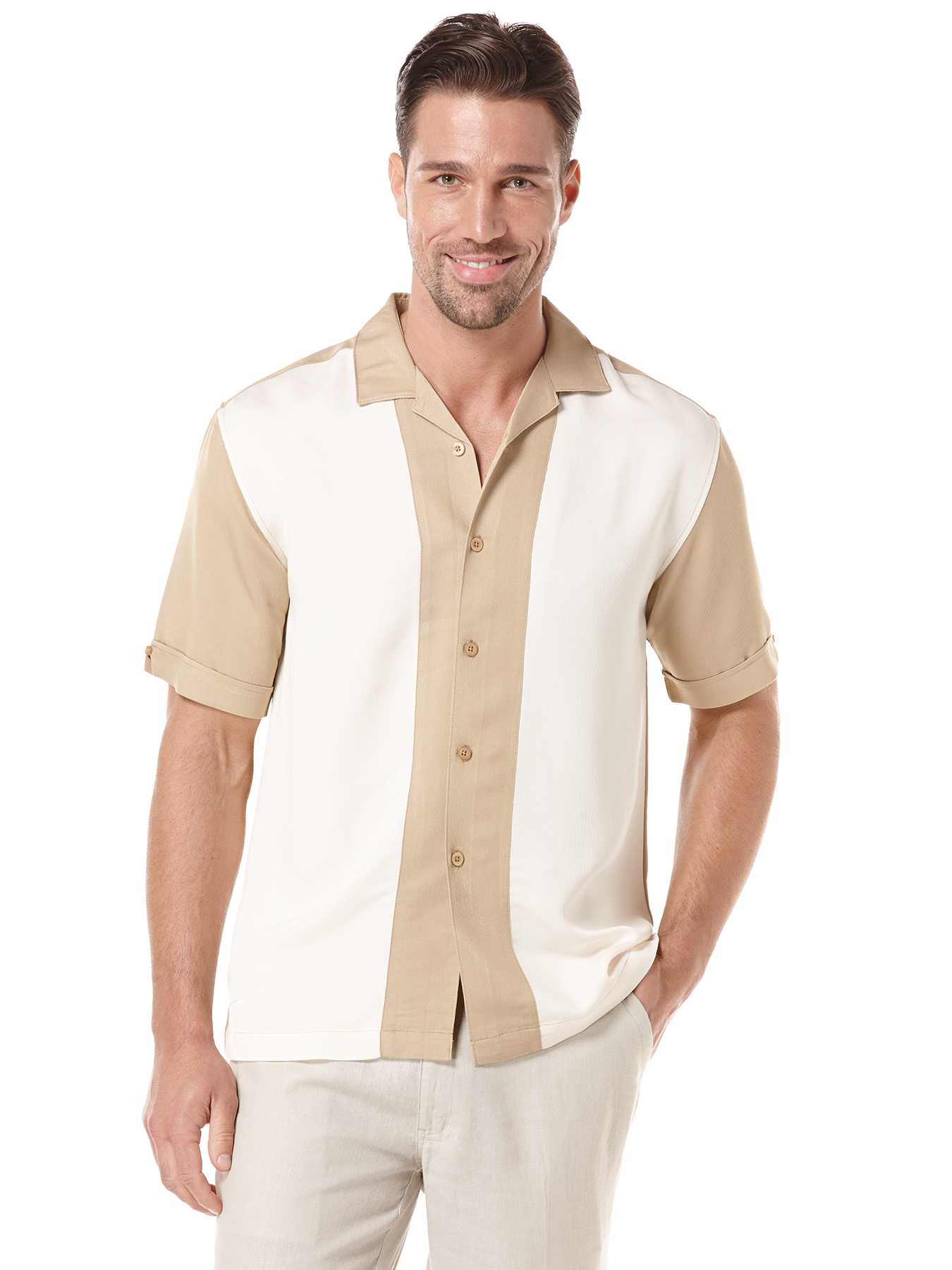 Cubavera Rayon Polyester Pieced Shirt