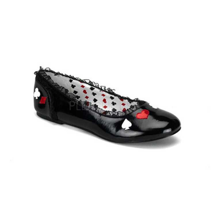 Black Patent Faux Leather Fairytale Flats