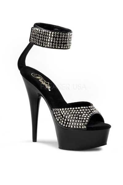 Black Studded Patent Platform High Heels